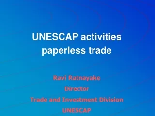 UNESCAP activities paperless trade