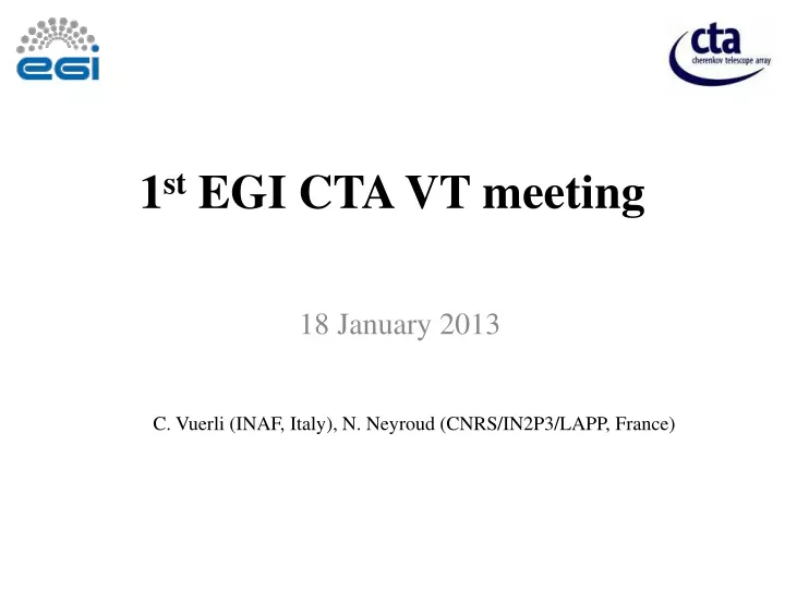 1 st egi cta vt meeting