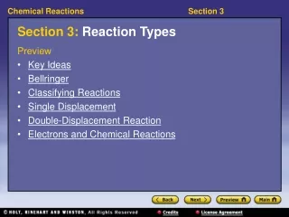Section 3:  Reaction Types