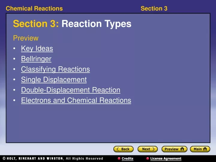 section 3 reaction types