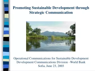 Promoting Sustainable Development through  Strategic Communication