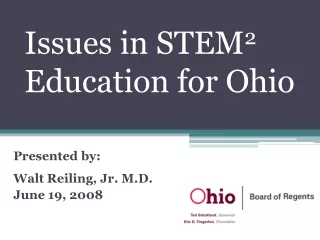 Issues in STEM 2  Education for Ohio