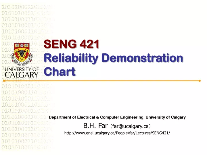 seng 421 reliability demonstration chart