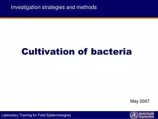 Cultivation of bacteria