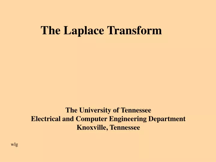 the laplace transform