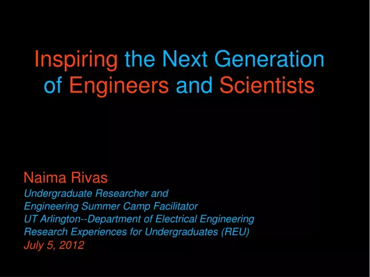 inspiring the next generation of engineers