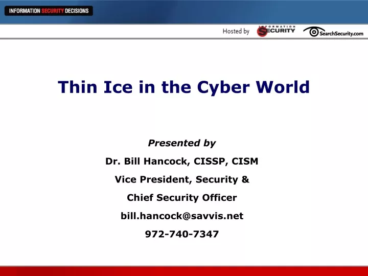 thin ice in the cyber world