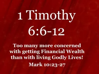 1 Timothy 6:6-12