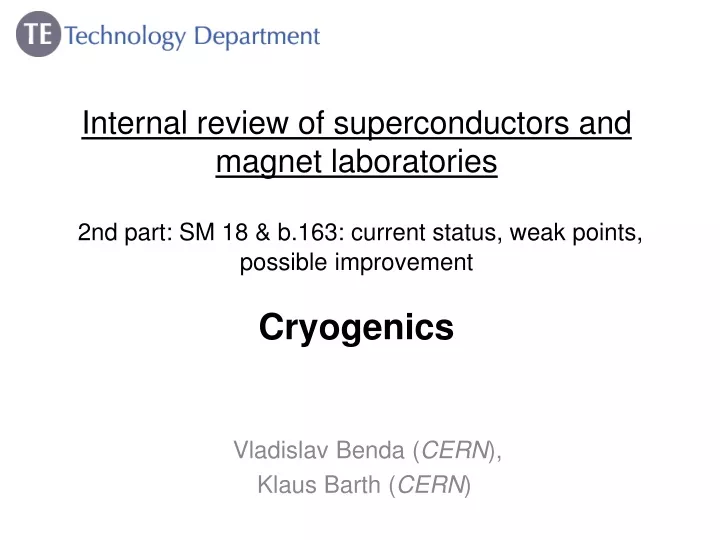 internal review of superconductors and magnet