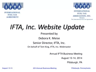IFTA, Inc. Website Update