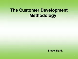 The Customer Development 	Methodology