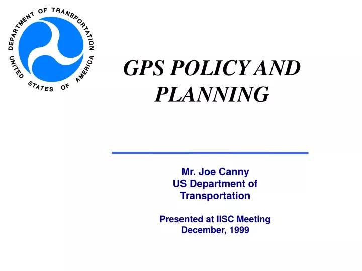 gps policy and planning