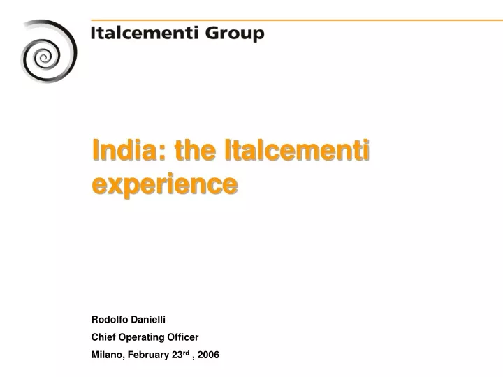 india the italcementi experience