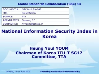 National Information Security Index in Korea