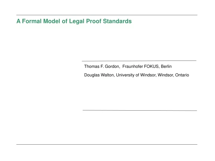 a formal model of legal proof standards