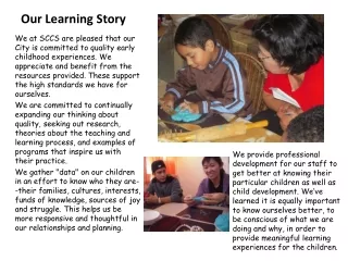 Our Learning Story