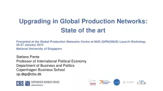 Upgrading in Global Production Networks: State of the art