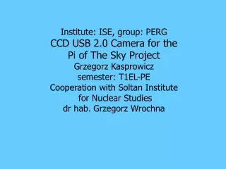 Project „ p  of the Sky”