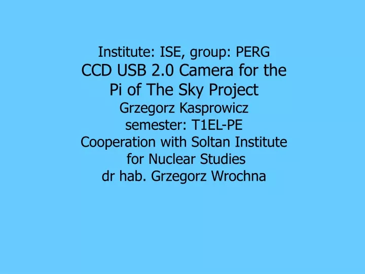 institute ise group perg ccd usb 2 0 camera