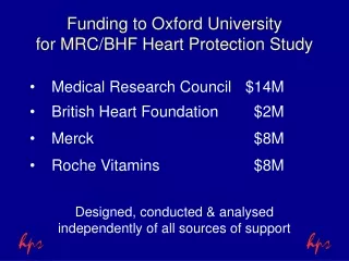 Funding to Oxford University for MRC/BHF Heart Protection Study