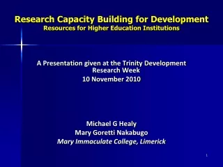 Research Capacity Building for Development  Resources for Higher Education Institutions