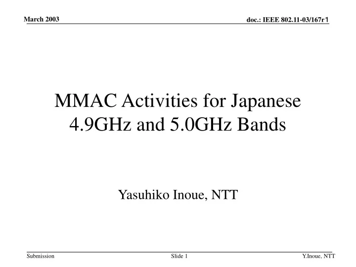 mmac activities for japanese 4 9ghz and 5 0ghz bands