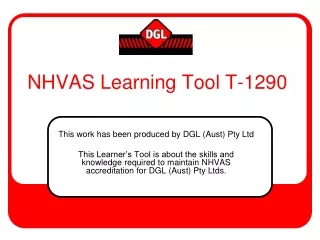 NHVAS Learning Tool T-1290