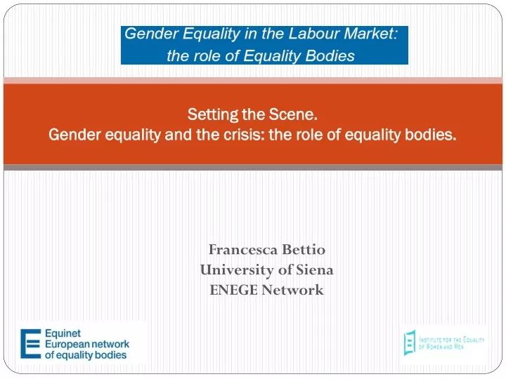 setting the scene gender equality and the crisis the role of equality bodies