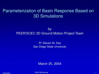 Parameterization of Basin Response Based on 3D Simulations