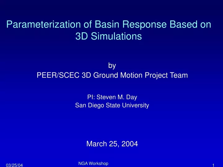 parameterization of basin response based on 3d simulations