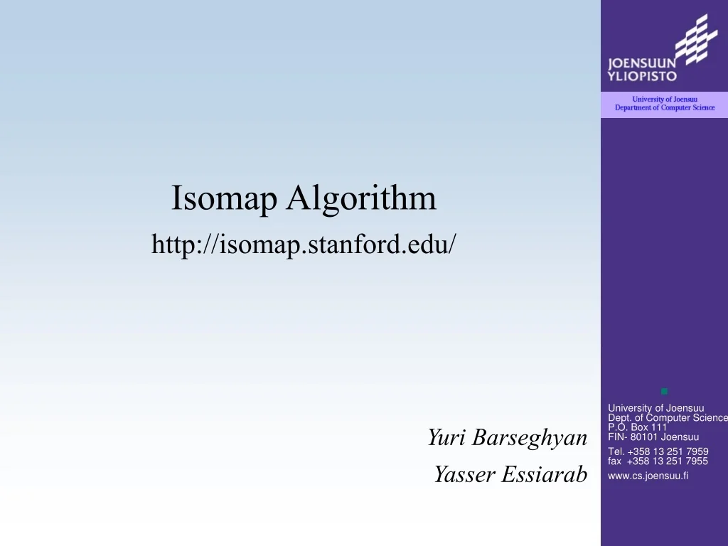 PPT - Non-linear Methods for Dimensionality Reduction PowerPoint ...