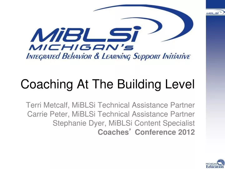 coaching at the building level terri metcalf