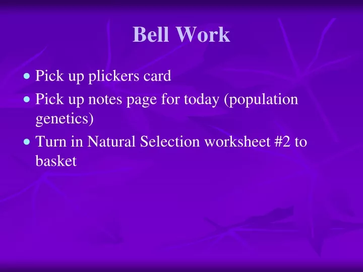 bell work