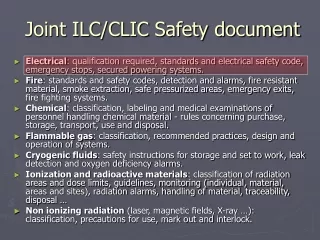Joint ILC/CLIC Safety document