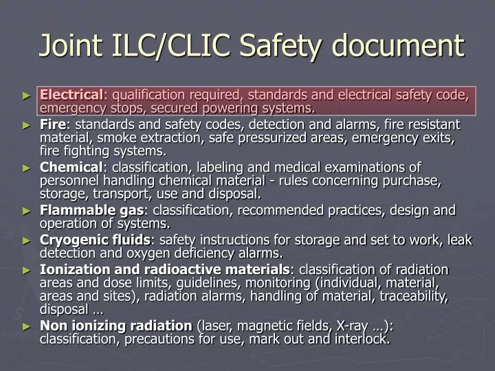 joint ilc clic safety document