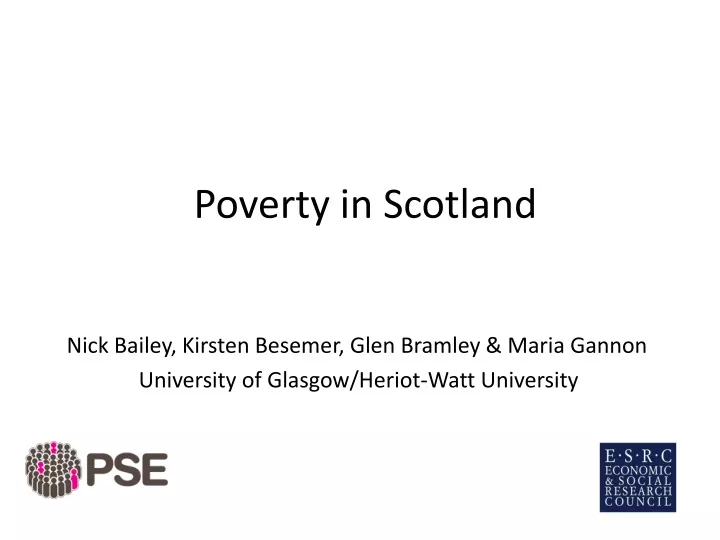 poverty in scotland