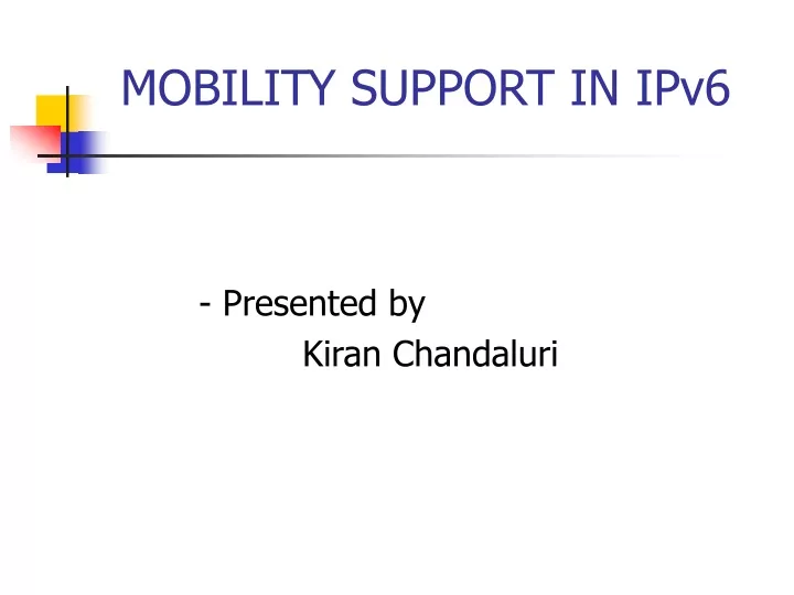 mobility support in ipv6