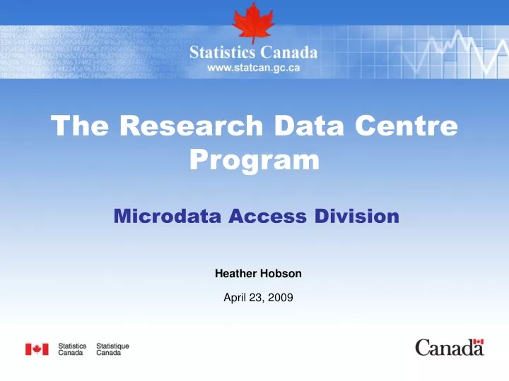 the research data centre program