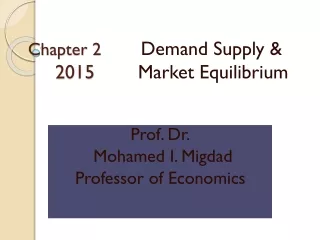 Chapter 2         Demand Supply &amp; 2015         Market Equilibrium