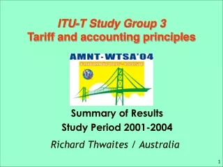 ITU-T Study Group 3 Tariff and accounting principles
