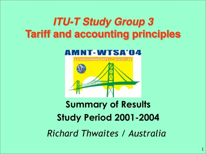 itu t study group 3 tariff and accounting principles