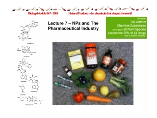 Lecture 7 – NPs and The Pharmaceutical Industry