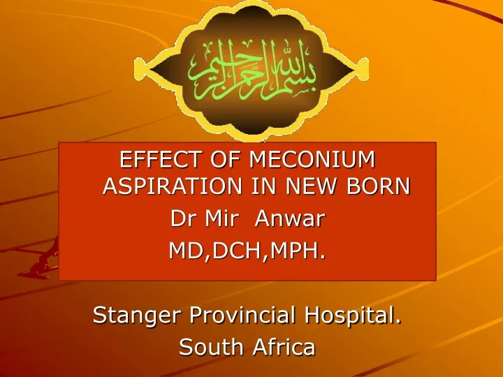effect of meconium aspiration in new born
