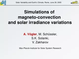 Simulations of  magneto-convection  and solar irradiance variations