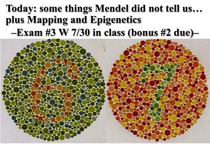 today some things mendel did not tell us plus