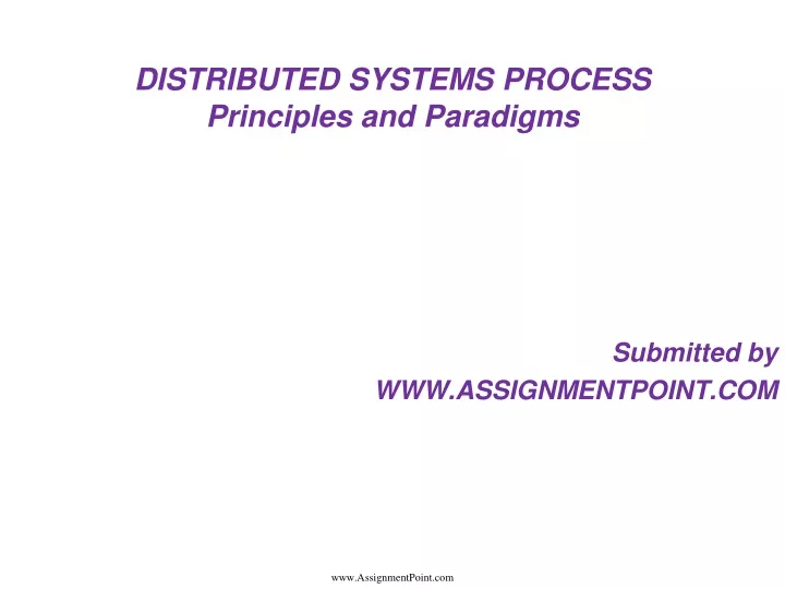 distributed systems process principles and paradigms
