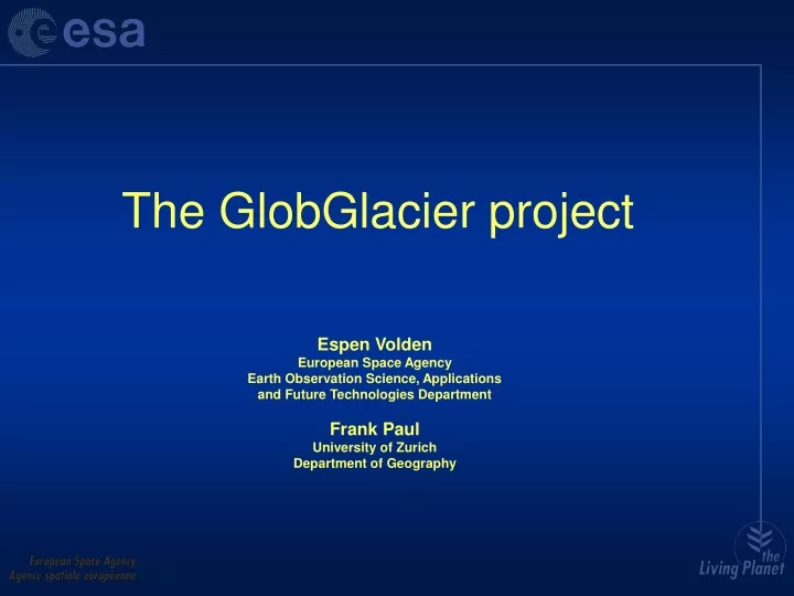 the globglacier project