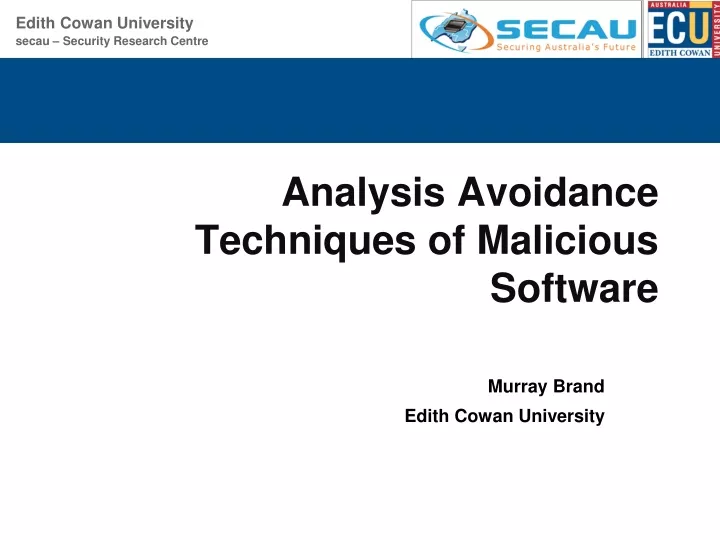analysis avoidance techniques of malicious software