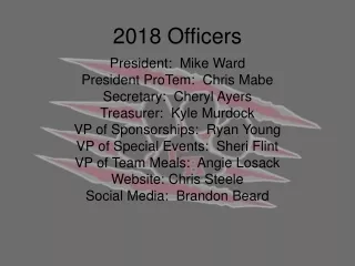 2018 Officers