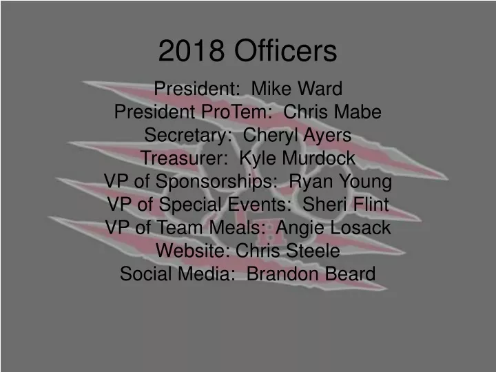 2018 officers